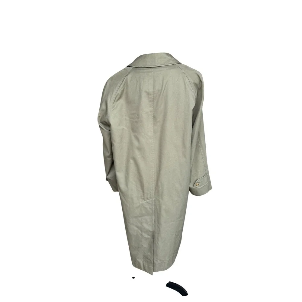 Vintage Burberry Unisex Khaki Single Breasted Trench Coat w/ Removable Lining XL - Picture 7 of 15